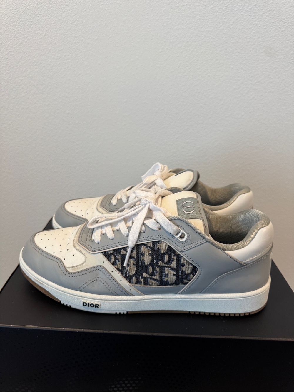 Dior Men's White and Gray Low-Top Sneakers